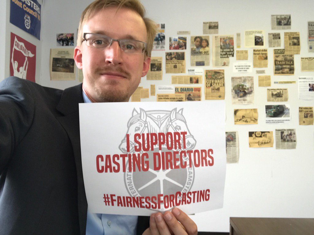 AlexMooreNY's tweet photo. I support #Broadway casting directors. @TheBwayLeague: bargain a union contract #FairnessForCasting @Teamsters https://t.co/E4WvbHaonV