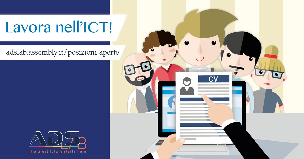 ADSLab_ads's tweet photo. Sei giovane motivato e appassionato del mondo ICT? Siamo sicuri che il progetto ADSLab ti sorprenderà. Candidati ora https://t.co/7f71uCuAPA https://t.co/OYOW0N7mtw