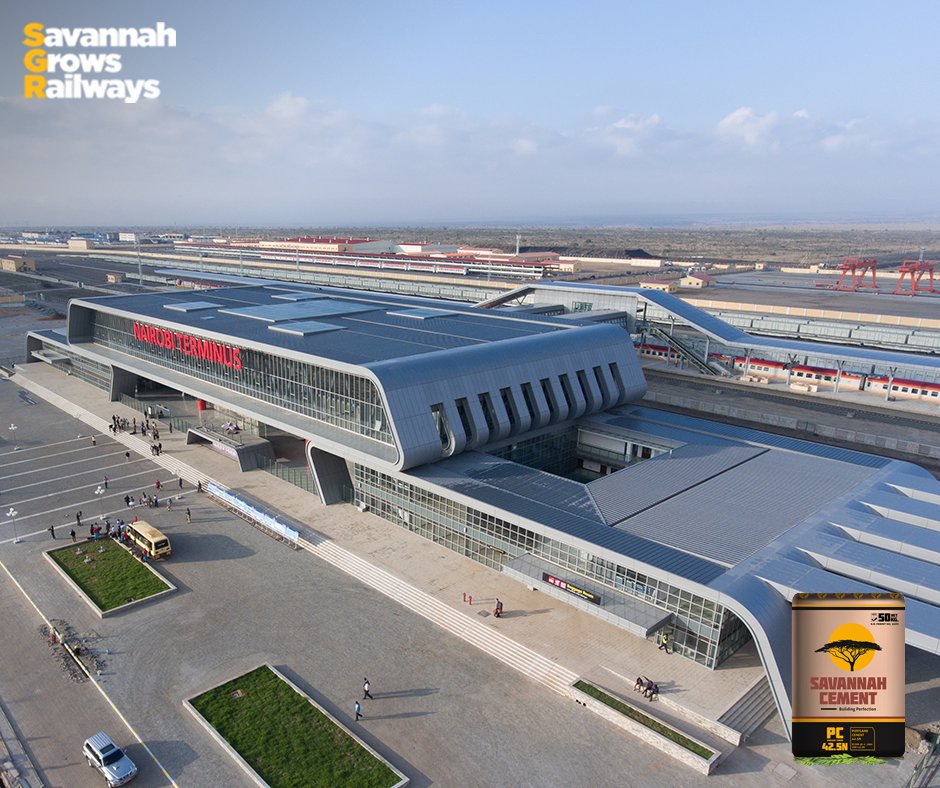 SavannahCement_'s tweet photo. The #MadarakaExpress has finally arrived at the #NairobiTerminus that was built to perfection using Savannah Cement 42.5N! 😉 https://t.co/Qn9J4POjao