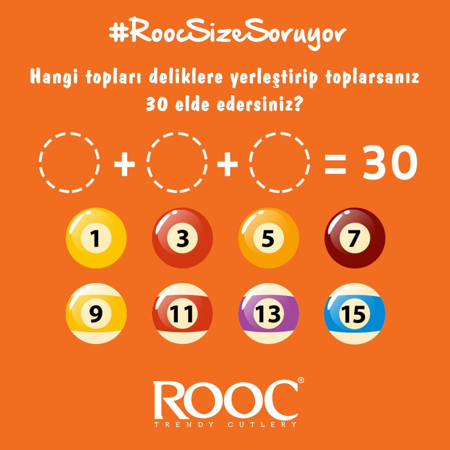 RoocBicak's tweet photo. #RoocSizeSoruyor
Hangi topları deliklere yerleştirip toplarsanız 30 elde edersiniz?
#ZekaSorusu #RoocBıçak https://t.co/xiOladQ9C0