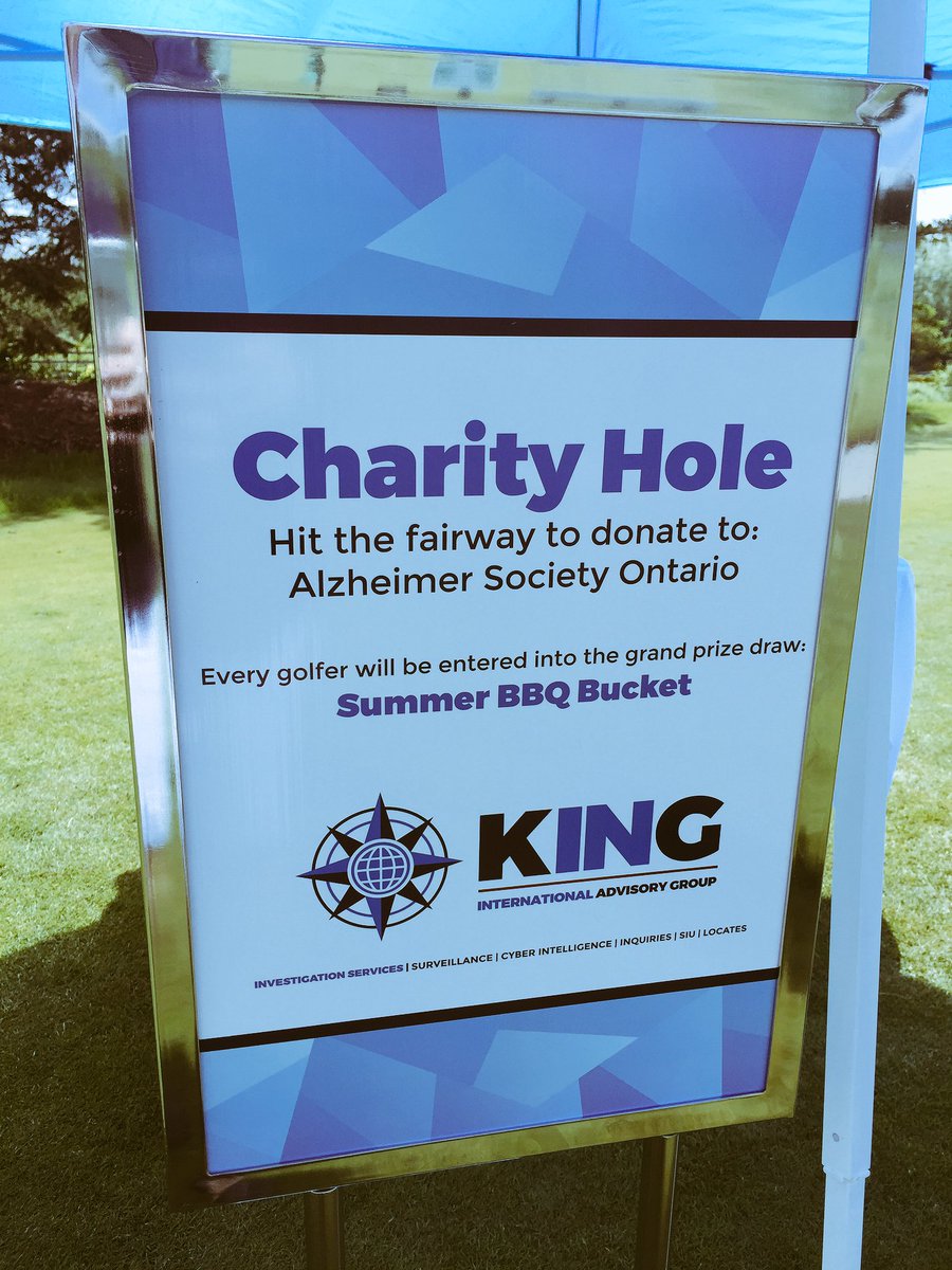KingIntlGroup's tweet photo. Thrilled to be spending the day at the #OIAA Golf Tournament. King International charity hole in support of Alzheimer's society! https://t.co/jbaWkUTn9a