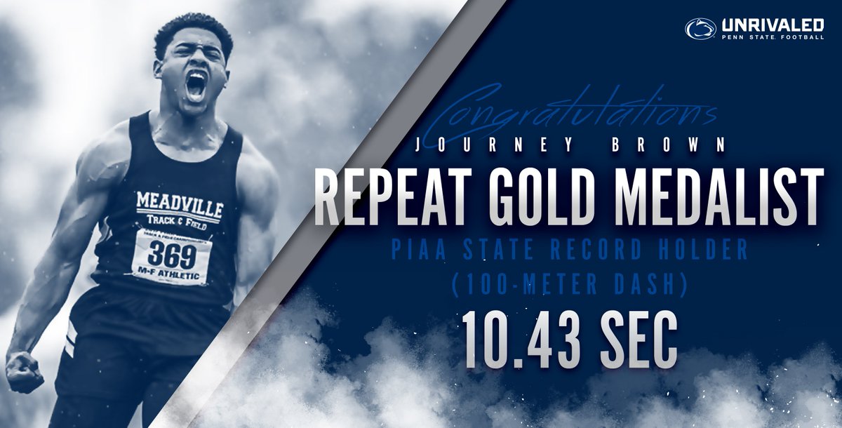 Penn State Football (@pennstatefball) on Twitter photo .<a href="/journey1999/">Journey in between Sun and Moon</a> is blazing his own trail with the repeat gold & state record in the 100m dash: 10.43 👀 #WeAre .<a href="/journey1999/">Journey in between Sun and Moon</a> is blazing his own trail with the repeat gold & state record in the 100m dash: 10.43 👀 #WeAre