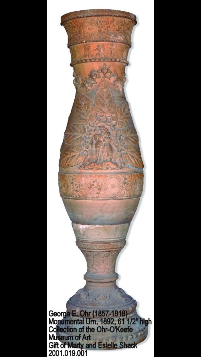 ohrokeefemuseum's tweet photo. Today's #PotoftheWeek is a one-of-a-kind monumental urn. It's 61 1/2" tall and is signed G E Ohr, Biloxi 1892. https://t.co/dlLXL3Ry5w