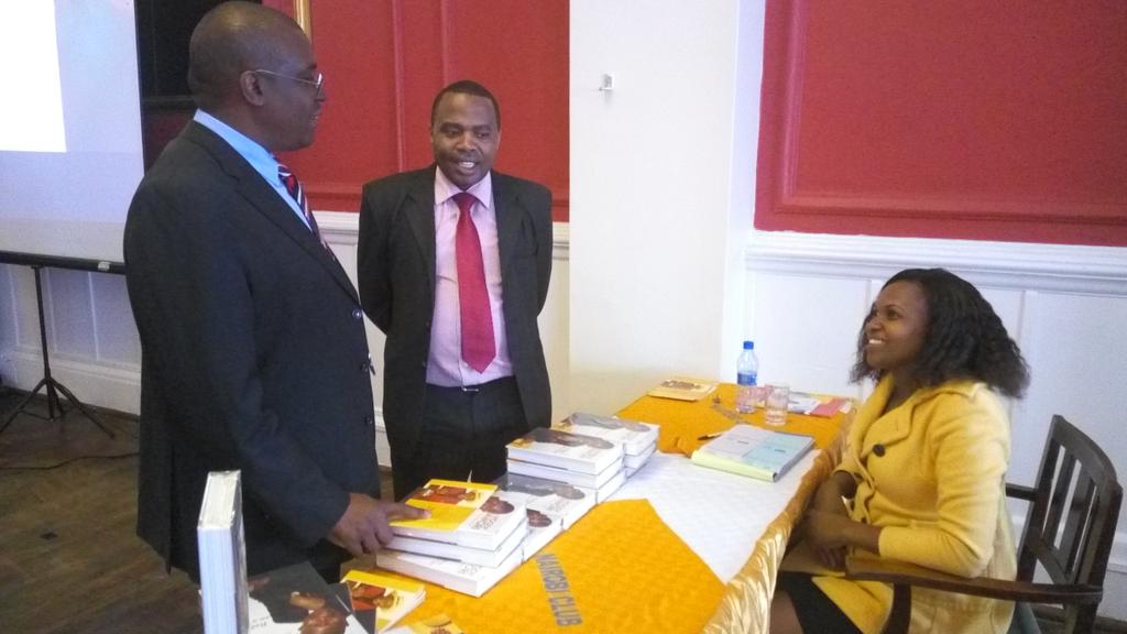 Hon. Philip Kisia with Moran staff at former vice president Moody Awori's book signing at The Nairobi Club. #RidingOnATiger #MoranPublishers