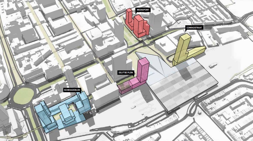 architectenweb's tweet photo. Eerst marktconsultatie, dan tender voor twee torens bij station Rotterdam Centraal: https://t.co/cQ497c4eYW https://t.co/JZcy8nTpMi