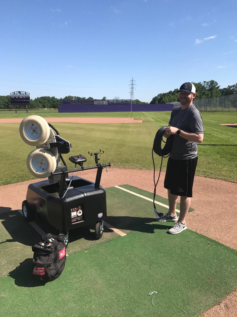 cadetbaseball's tweet photo. Coach Sully playing with our new toy!
#Fungoman https://t.co/8xzato5WYv