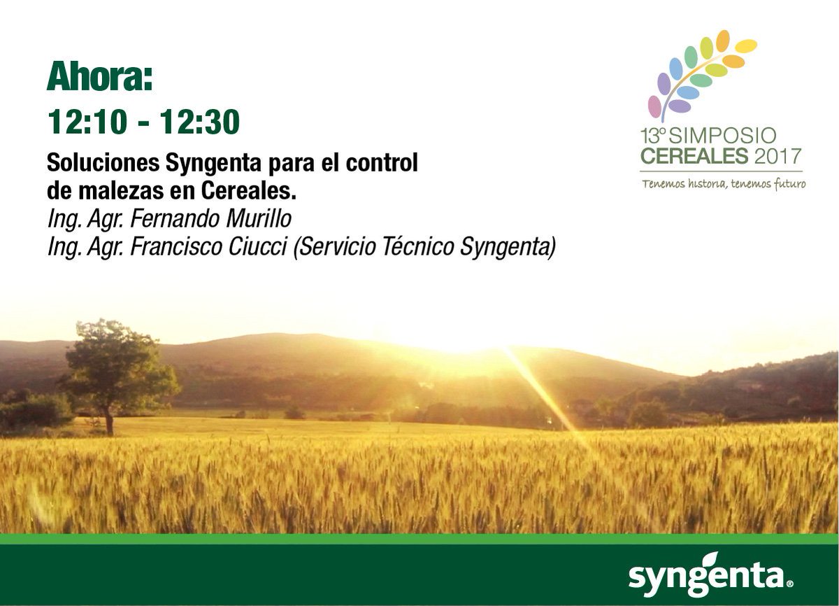 #ENVIVO goo.gl/9LzdWK 🆓
Soluciones Syngenta para el Control de #Malezas en #Cereales
Ing Agr Fernando Murillo y Francisco Ciucci