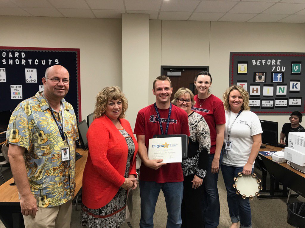 Congrats Trevor Gibson - digital star teacher at TJH <a href="/trevorwgibson/">Trevor Gibson</a> #taystitans@TaysJrHigh