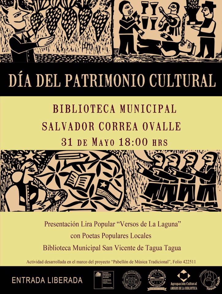 PatrimonioTT's tweet photo. Amigos de San Vicente de Tagua Tagua, les invitamos hoy al lanzamiento de la #LiraPopular #VersosdeLaLaguna Biblioteca munic. 18:00 hrs https://t.co/O5qhzqfqKR