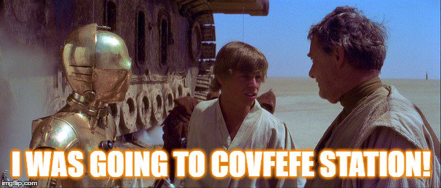 DarthOda's tweet photo. @Siria_Darkside @_Cristian_Vlad_ @nigel_kirton @Nien_Nunb @amyyymarie13 @DonotheRhino @JMV2525 @EByzio @NotDrSheldonC @ponygal1986 @09EA63 @Darth_VaderNo1 @stardust1006 @mactak95 @SmMarwood @LoriOrgana @wildwaterstu @jedisexpest @lizardoffire @Starwarsgirl75 @wesjanson99 @Hellboy919 @mh2075 @C3Pwhoa @TheGrib3 @The1stBAT @TheFreyaKat @saugep_sarah @RedefinedRevan @indamicks @TheLeslieMommy @DarfBugga73 @Bobafeet75 @Leia7777 I was going to go to #Covfefe Station to pick up some power converters! #StarWars https://t.co/Usj7emInDK