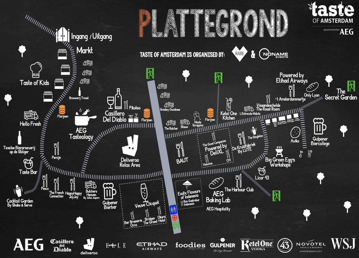 Dit is TASTE 2017! Stippel alvast je Taste route uit met je vrienden! #plattegrond #restaurantfestival #tasteofamsterdam #pinksterweekend