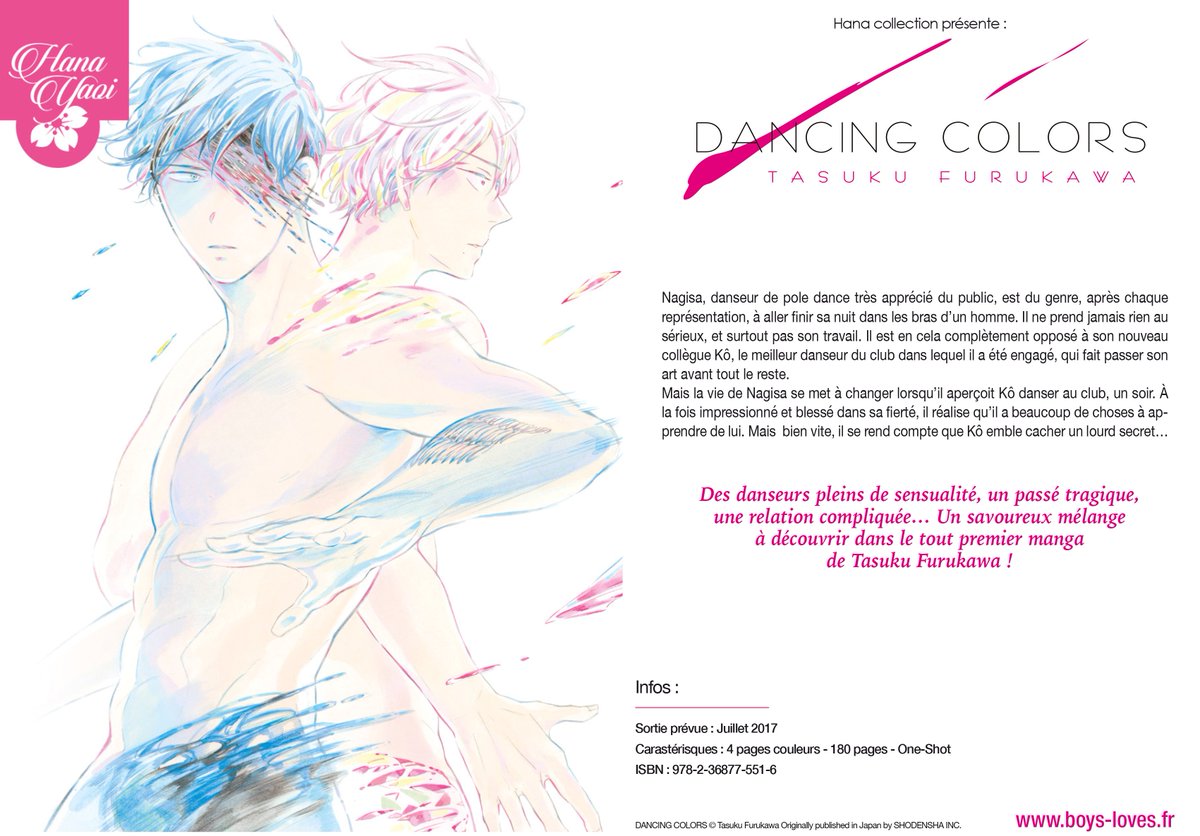 YaoiPulse's tweet photo. Le manga #DancingColors de Furukawa Tasuku débarque cet été chez @BL_IDP_HANA !! #Yaoi #BL 👯♂️ Plus d'infos : https://t.co/kwSLa8sUGS https://t.co/VnAhwB4cGF