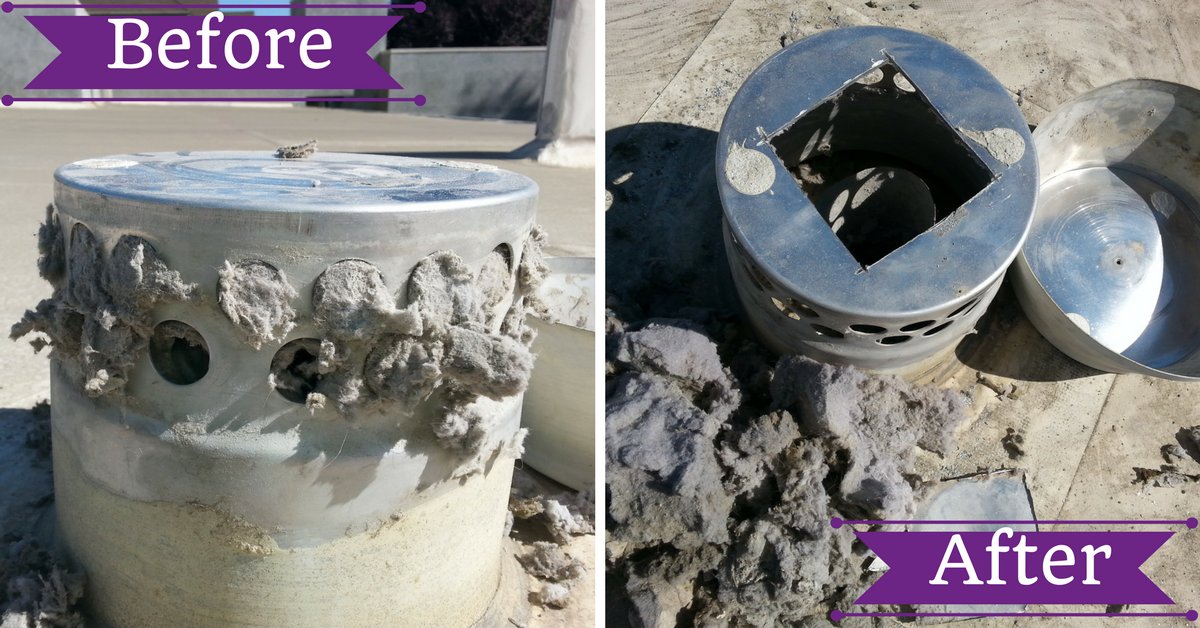 DryerVentWizard's tweet photo. Our wizards work their magic on a rooftop vent. #fireprevention #dryerventing https://t.co/mk49s0VCHu