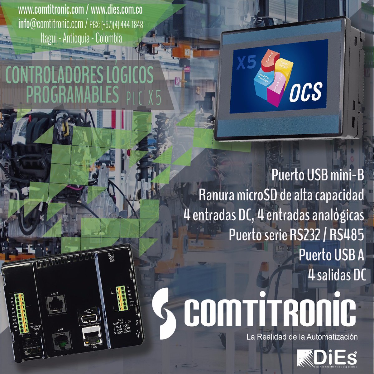 ComtitronicSAS's tweet image. CONTROLADORES LÓGICOS PROGRAMABLES X5 - PLC X5 COMTITRONIC S.A.S. - comtitronic.com/productos/cont… - #plc #programmablelogiccontrollers #control