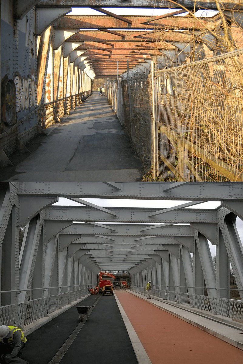 betterbybike's tweet photo. Ashton Avenue Bridge finally reopens to pedestrians and cyclists following major renovation. https://t.co/JElKnlXJrV #cycleambition #bristol https://t.co/Dlsvhj63o1