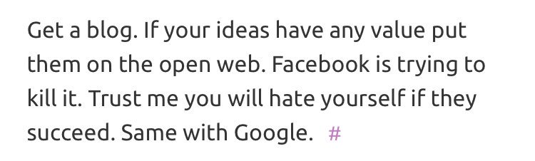 twone2's tweet image. Amen to that!
#savetheweb 

(Contradicting myself by posting this on twitter)