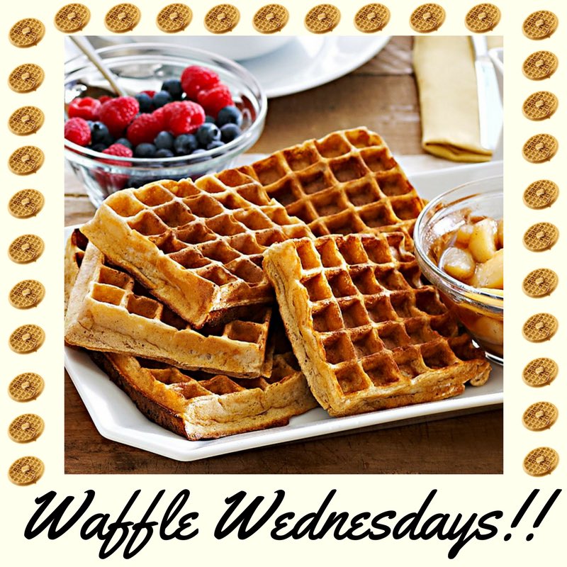 UAActivities's tweet photo. It's WAFFLE WEDNESDAY Y'ALL!! Come and get them nice and hot in the Den! Serving at 8:15 🥞🥓🥚🍳 https://t.co/kImtKDcy6k