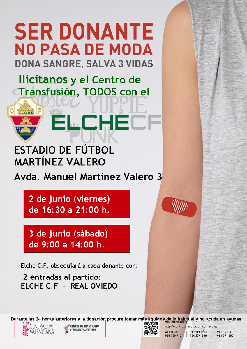📣 ¡Última jornada de donación de sangre de la temporada!
📅 Viernes y sábado
📍 Estadio Martínez Valero
✅ 2 invitaciones para #ElcheRealOviedo