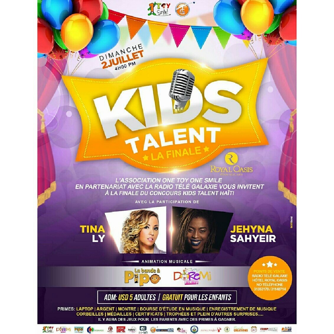 JolyPromo's tweet photo. DIMANCHE 2 JUILLET
4HPM
ROYAL OASIS
Avec La Participation De
#Tinaly #JehynaSahyeir
ADM: $5US Adultes
Gratuit Pour Les Enfants https://t.co/1L0LwpCTQS