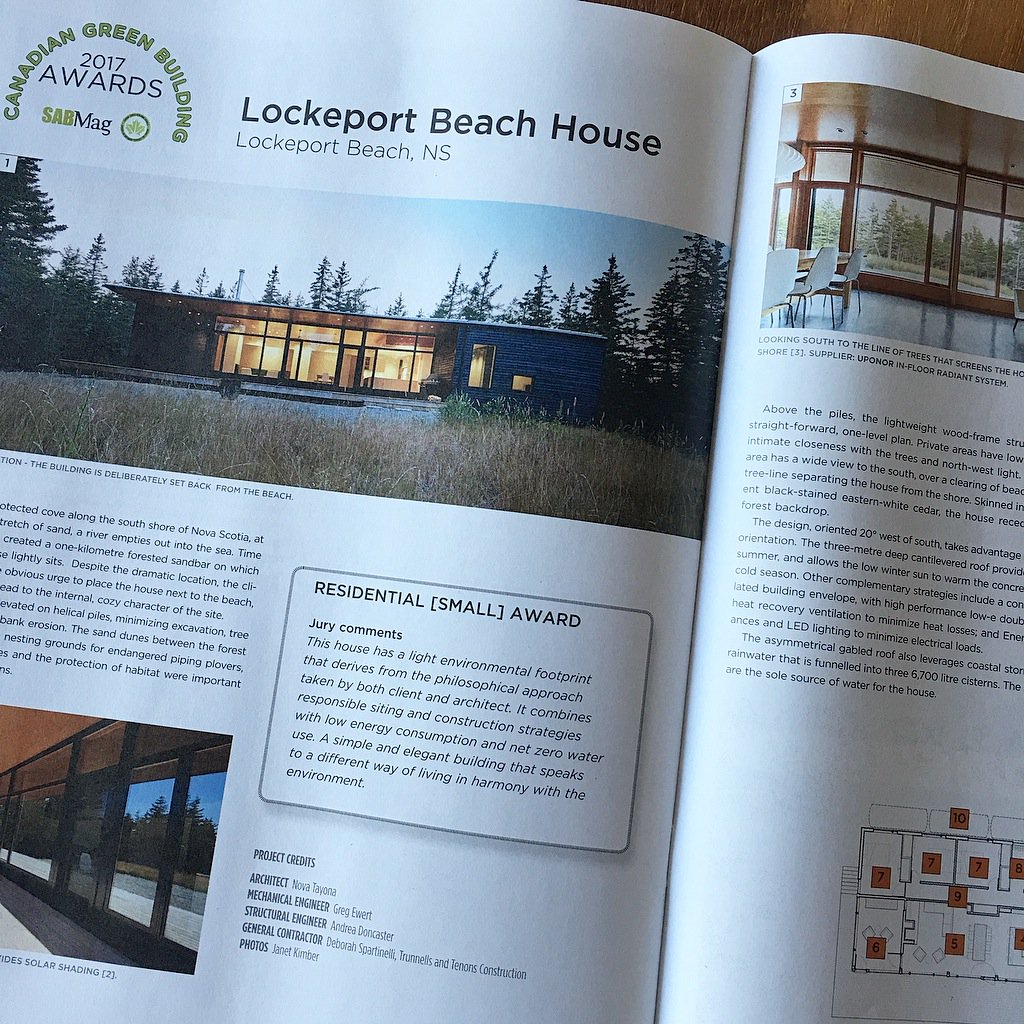 Thank you <a href="/CaGBC/">CAGBC</a> &amp; SABMag for the Canadian Green Building Award! #lockeportbeachhouse #sustainabledesign #pipingploversrock