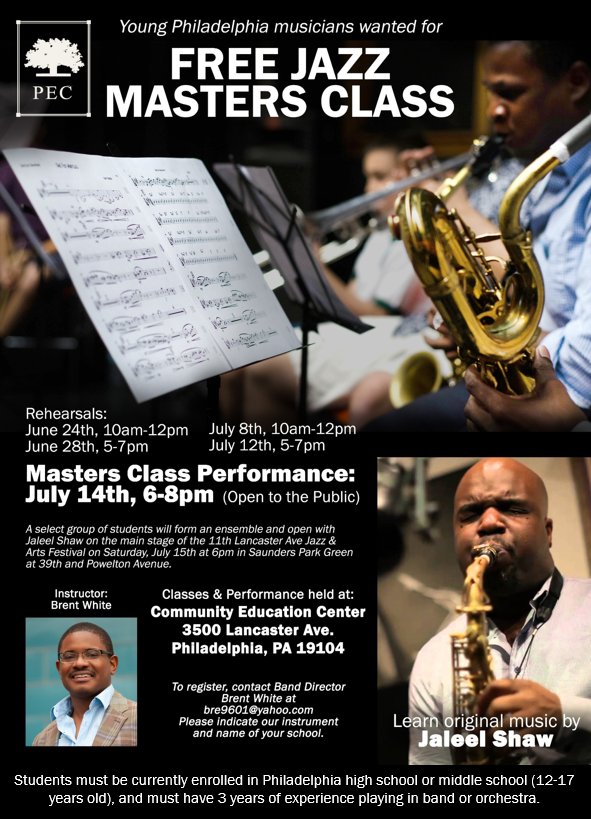 LancAvePhilly's tweet photo. Parents! Do you know #young #Philly musicians who want to practice #jazz with a seasoned Master musician? Check out the opportunity below! https://t.co/gPIif9f0Mb