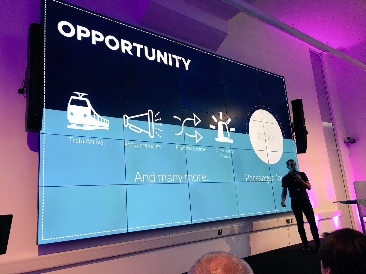 MiniAnastasia's tweet photo. Packed room for London Midland @LM_Labs #startup #pitches Some super cool tech- @BraciInc who can turn any sound into a visual/sensory alert https://t.co/r41vjObCaz