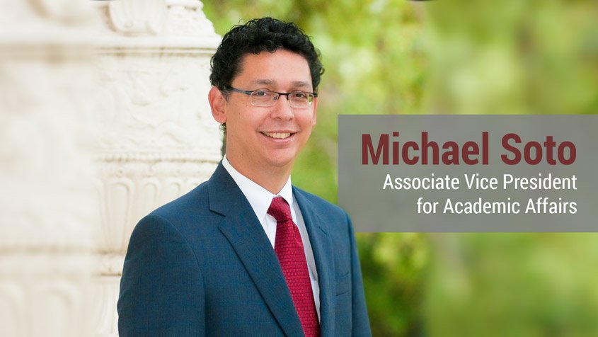 Trinity_U's tweet photo. English prof. Michael Soto (@ProfeVato) is named assoc. vice president for Academic Affairs. He will begin June 1: https://t.co/FjlMhbMKib https://t.co/UR2iIFZNCT