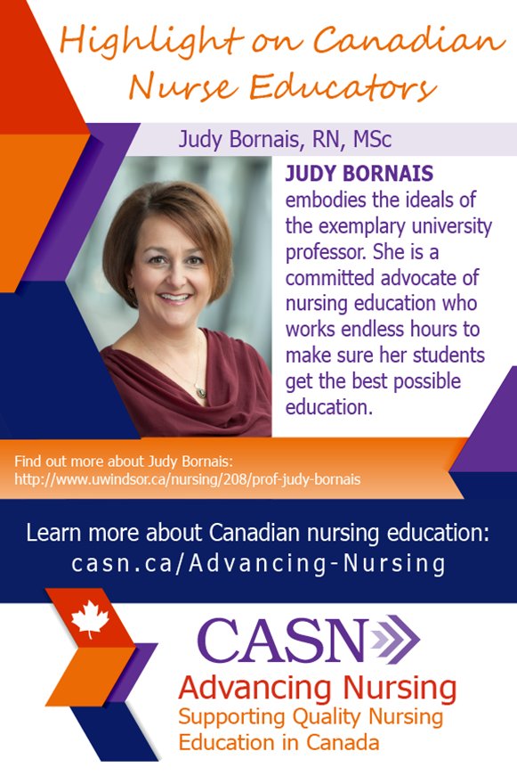 A New Highlight on Nurse Educators - Judy Bornais #NurseEduCan #AdvancingNursing casn.ca/advancing-nurs… .<a href="/UWinNursing/">UWindsor Nursing</a>