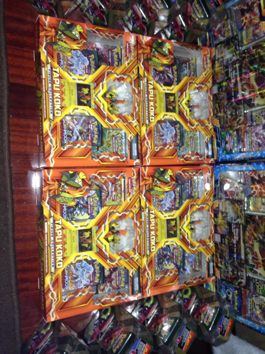 MrMrsPokemon's tweet photo. We are almost ready for tonight's stream! Koko boxes, Bulu tins and Mega Power boxes! Come out tonight 7:15pm est! #giveways #packhype https://t.co/1FPPpp5X16