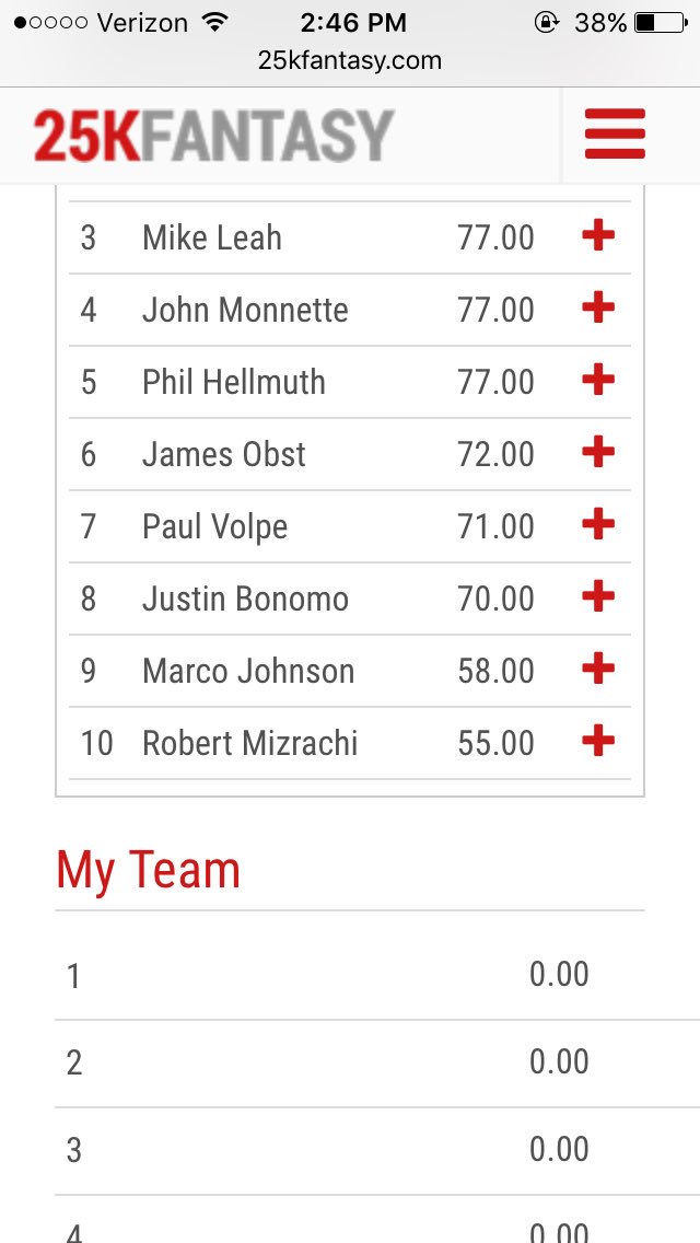 The ODB FANTASY DRAFT is in full swing! Enter your teams at 25kfantasy.com If you received confirmation on teams emailed I'll enter