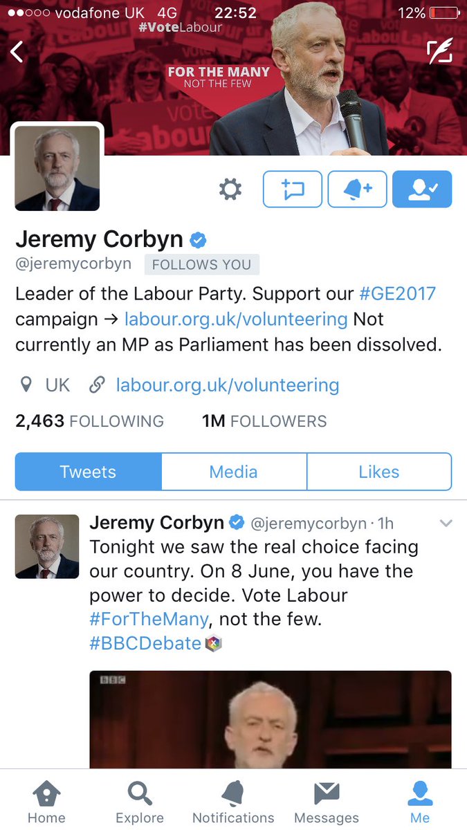 Might have got Harry Styles following me but let's have it right. Me new follower is a Don > <a href="/jeremycorbyn/">Jeremy Corbyn</a>