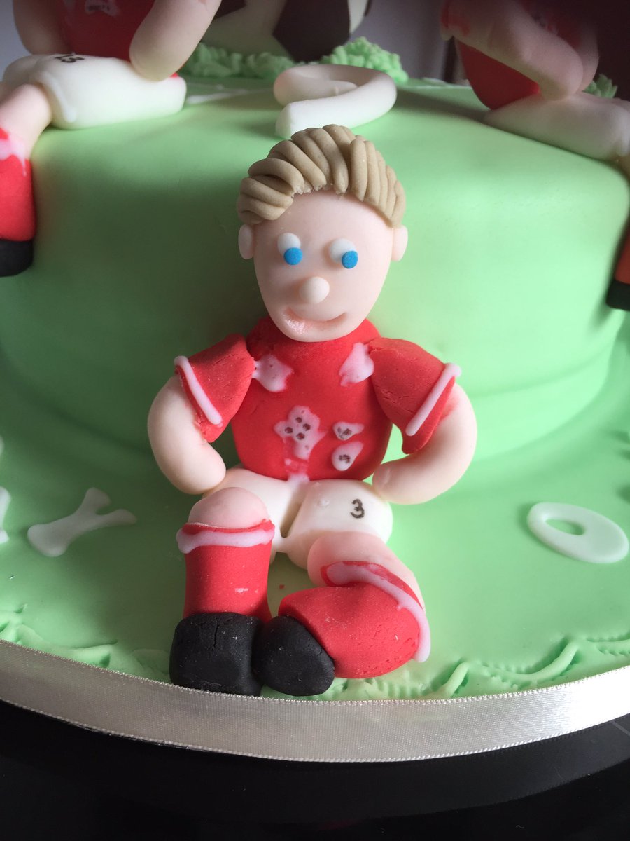 lizzyandoskar's tweet photo. @OskarPycroft birthday cake featuring his 3 favourite players @joe_bryan179 @HordurM34 and Marlon pack. A very tired boy is now sleeping 😊 https://t.co/v2a6Gbr76k