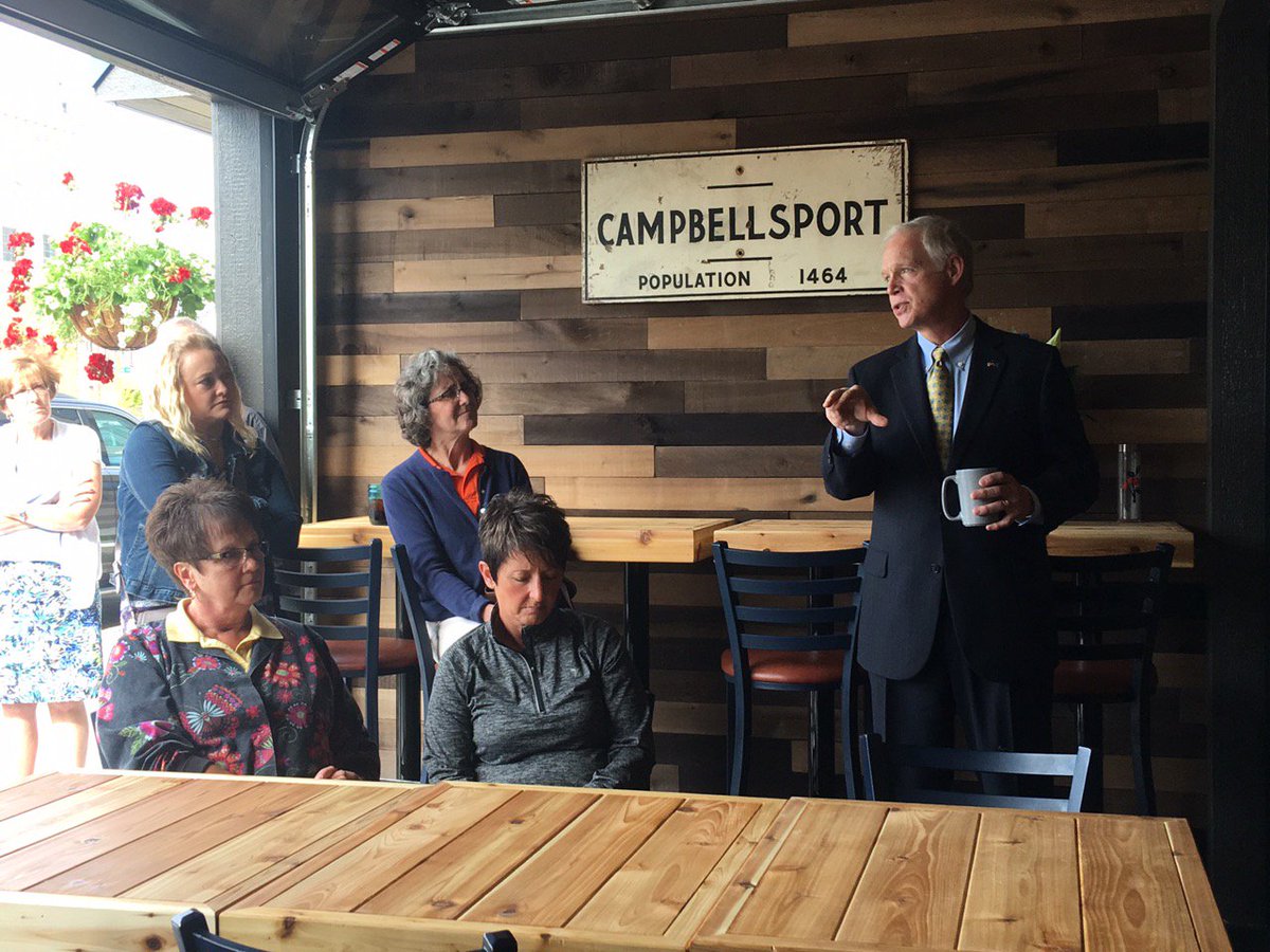 SenRonJohnson's tweet image. Great talking with folks at @drexelteam new (opening soon) coffee shop in #Campbellsport where all profits go to charity. #SupplyHappiness