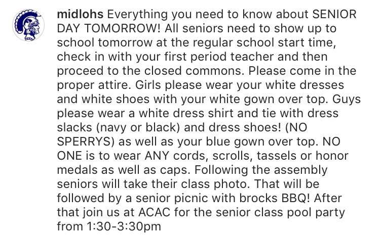 Midlo Scoop (@midloscoop) on Twitter photo IMPORTANT INFO FOR SENIORS IMPORTANT INFO FOR SENIORS