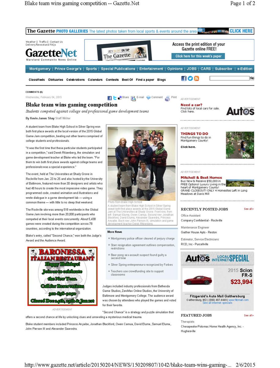 MCPSGameLab's tweet image. MCPS students fight through stress and fatigue to compete in developing video games within 48-hours. #GlobalGameJam #Unity3d #MCPS