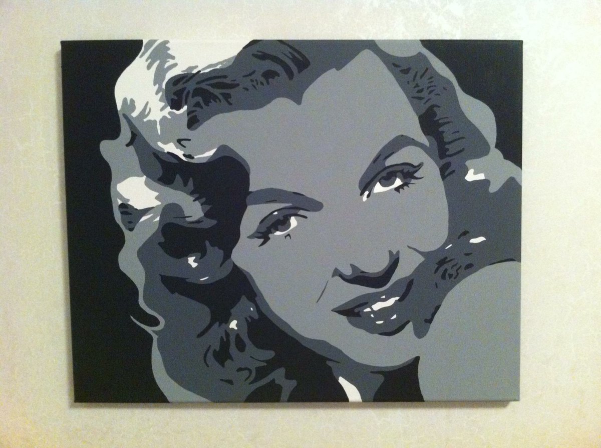 Apollo_Art1's tweet photo. #apolloart #MarilynMonroe #blackandwhite #art #acrylic #throwback https://t.co/L2DoPxP2aF