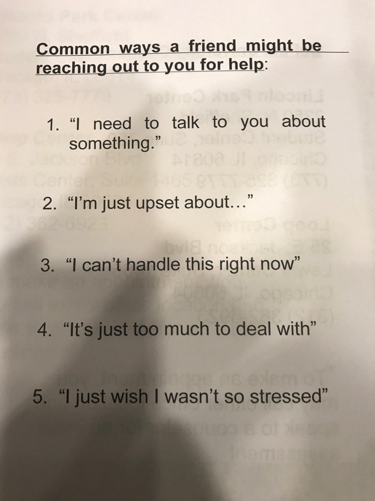 mdemoya's tweet photo. #erasethestigmaDPU good tips on how to talk to friends about mental health. #MHADFair https://t.co/ZxPpVNmKY9