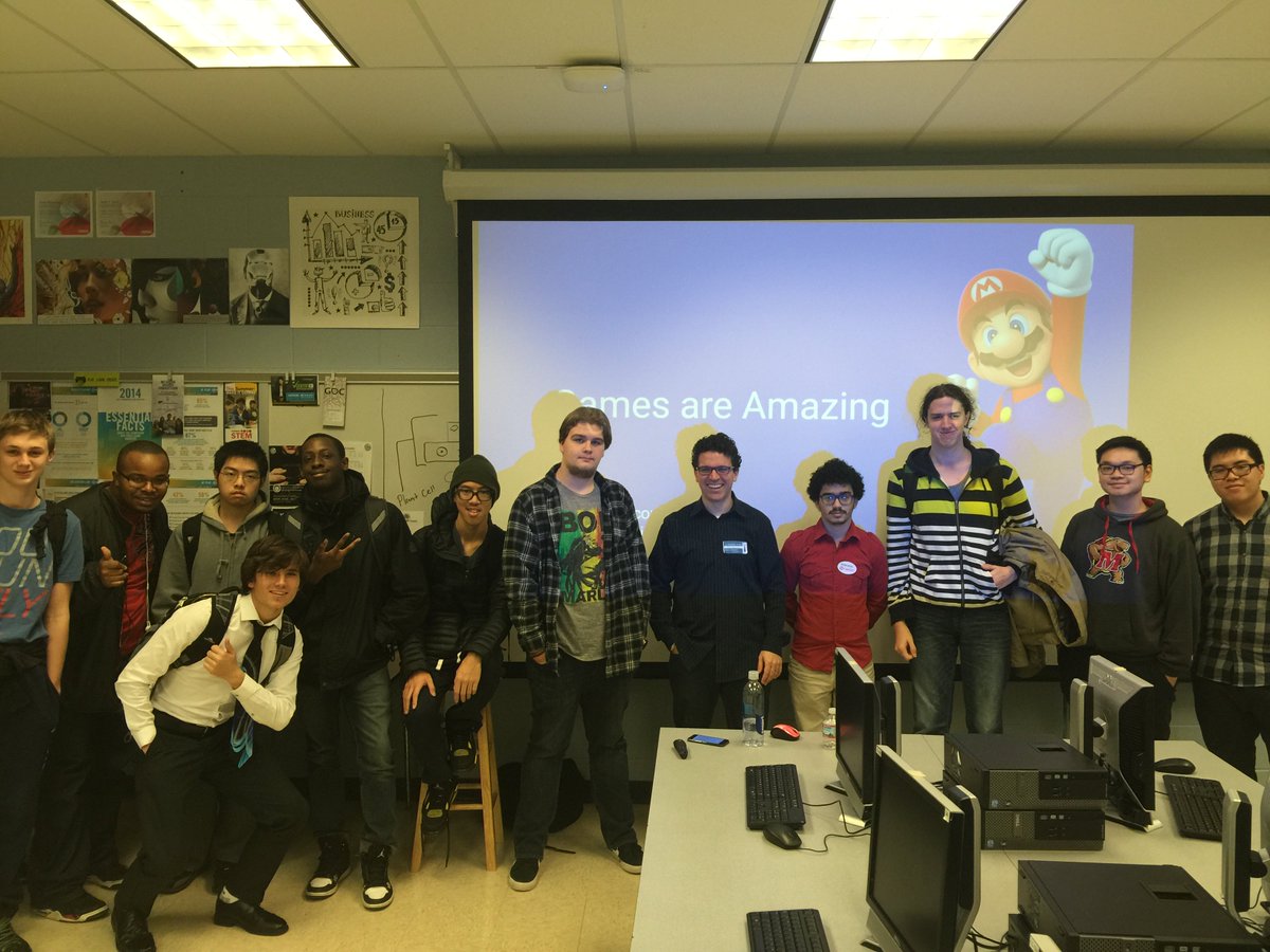 MCPSGameLab's tweet image. BIG THANKS to @jean_simonet for sharing your expertise in AI and game programming with our Game Development Students #MCPS #BlakeHSignature