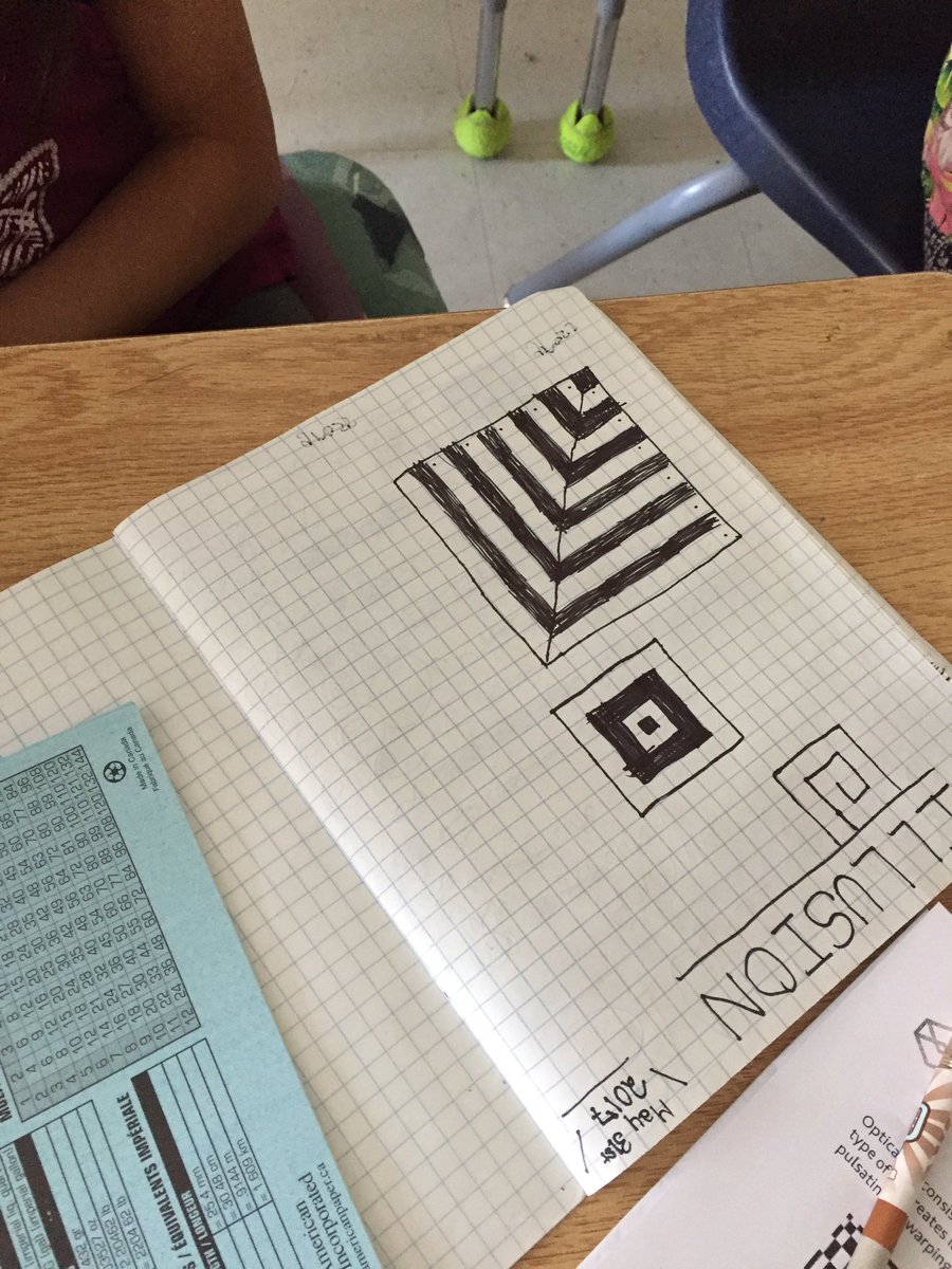 MrsStambolich's tweet photo. #rm131 working on optical illusion designs. How do you see it? What math thinking is emerging? #YRDSBmath @joboaler @lakewilcoxps https://t.co/j6BYcQBo4r