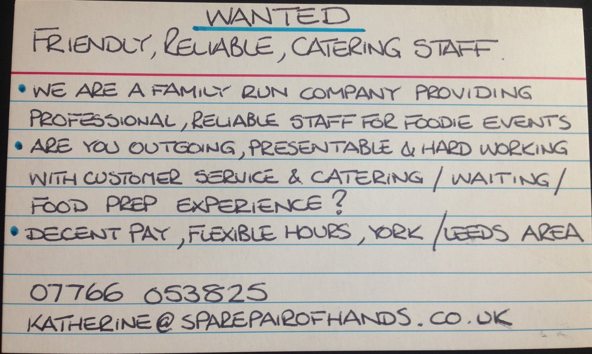 katethejuggler's tweet photo. Looking for ad hoc staff to join the @SPOHyorks team. If you're interested or know someone who is, do get in touch. Old school ad attached 😃 https://t.co/DxJf7VbdbJ