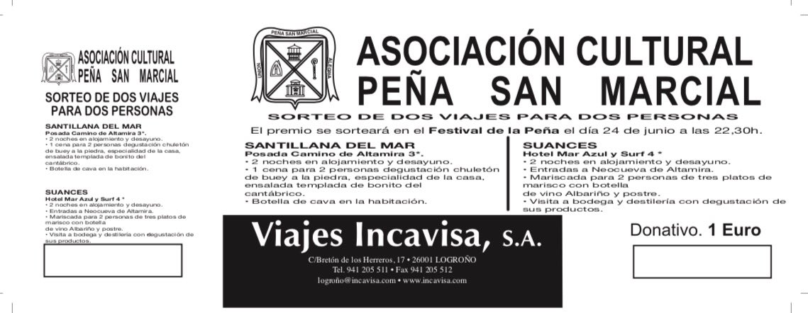 PSanmarcial's tweet photo. Sorteo que realizaremos durante el festival popular del Sábado 24 de junio, de dos fines de semana. Por solo 1€!!! Anímate y Participa!! https://t.co/soITQKPPMX