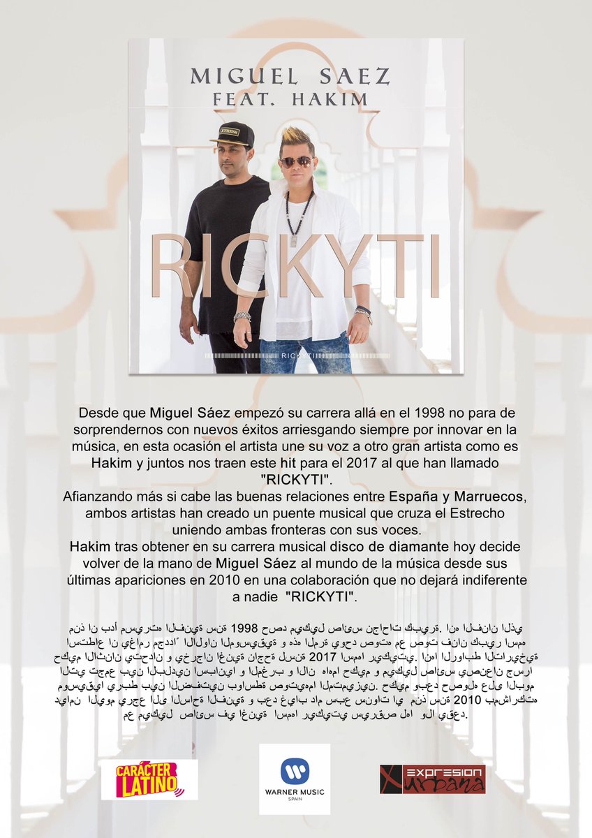 gabrilaport's tweet photo. @rtve @eurovision_tve #Rickyti de @MIGUELSAEZOFICI y #Hakim suena increible suena totalmente nuevo 
buena fusión España-Marruecos mola https://t.co/7eX0JObJXL