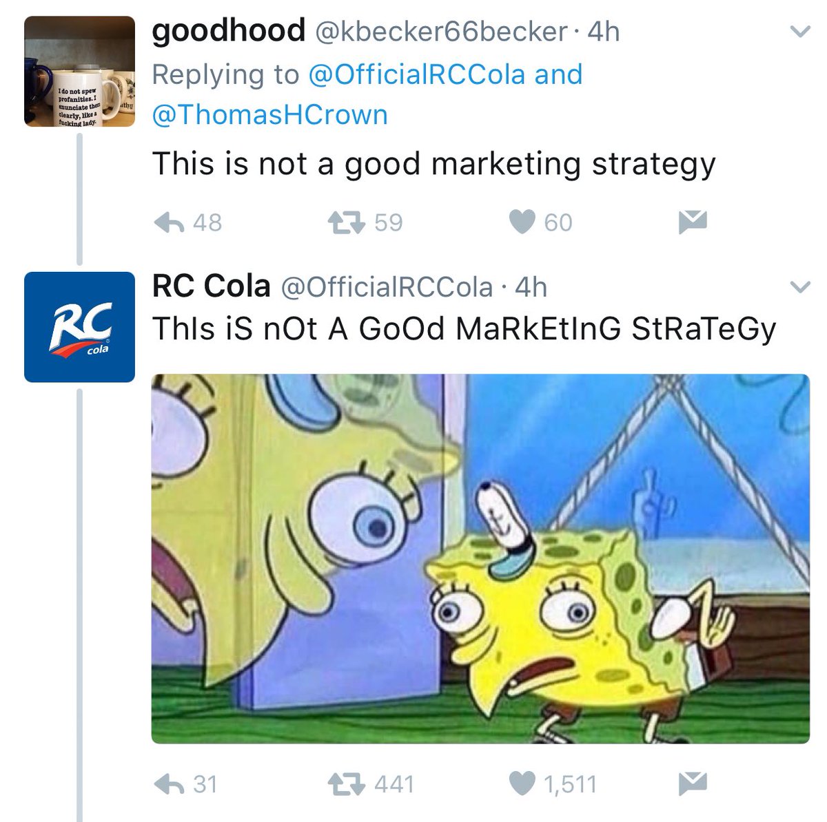 Oh my god RC Cola is a savage