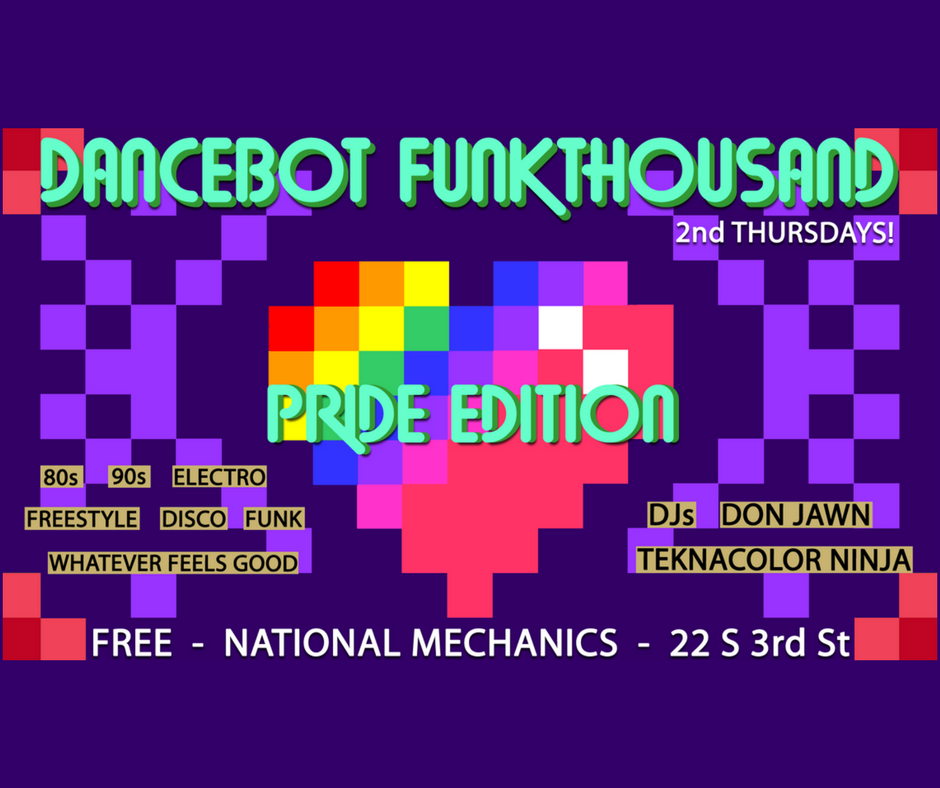 natmechanics's tweet photo. #NatMechanics is serving up #DANCEBOT Round 2: #PrideEdition, June 8th, you animals. Pour some #Covfefe & get ready! https://t.co/qJK21LpBIp https://t.co/2zsoonMfKn