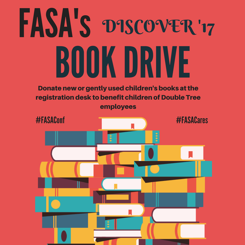 SchoolLeadersFL's tweet photo. Together, we can give the gift of literacy! Donate new or gently used books for kids in need at Discover '17.  #FASAConf #FASACares https://t.co/lfAbfoDFZs