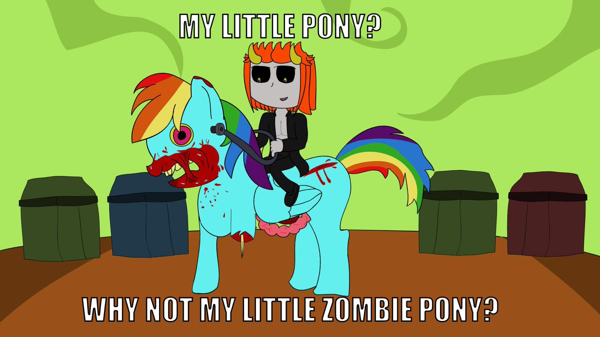 hell_literally's tweet photo. As promise here is another Literally Hell meme. 😂😂😂#literallyhell #meme #funny #damien #cartoon #demon #mylittlepony #zombie #robertpoller https://t.co/WFCb8FQyTY