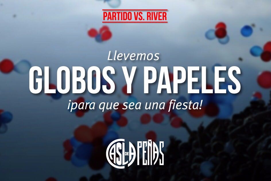 Cuervos_GLH's tweet photo. El domingo 14 horas vs. River no te olvides de llevar GLOBOS y PAPELES, para que el recibimiento sea una fiesta.

¡Vamos #SanLorenzo! ❤💙 https://t.co/D57wbSlgq9