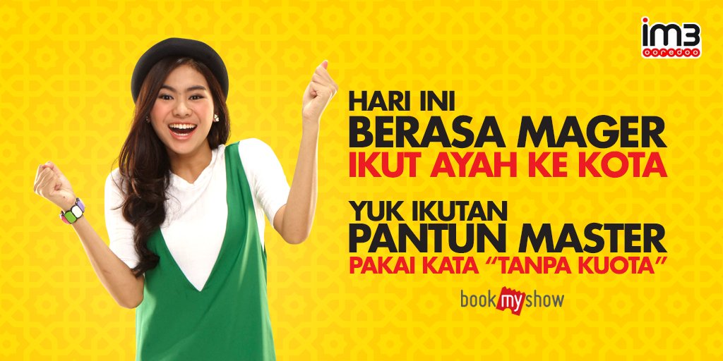 indosatim3's tweet photo. Telepon temen kamu dengan Rp1 buat cari ide pantun &amp; bikin pantun dengan kata "Tanpa Kuota" info https://t.co/6aFVZUFAaS #AppsdanRp1 #puasa6 https://t.co/LeVoG3R1FZ