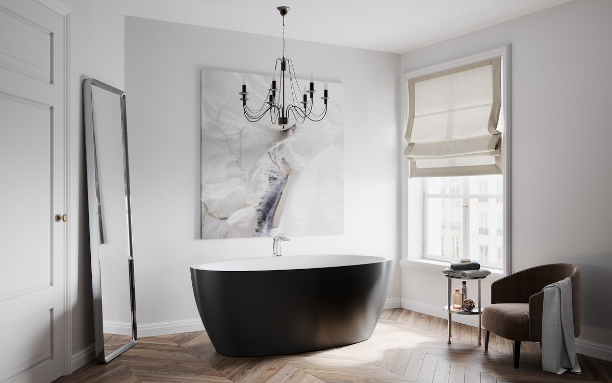 A6. We're with you <a href="/ARTObrick/">ARTO</a> on love for #chandeliers in the #bathroom. Right above the #tub! bit.ly/SensBath #KBtribechat