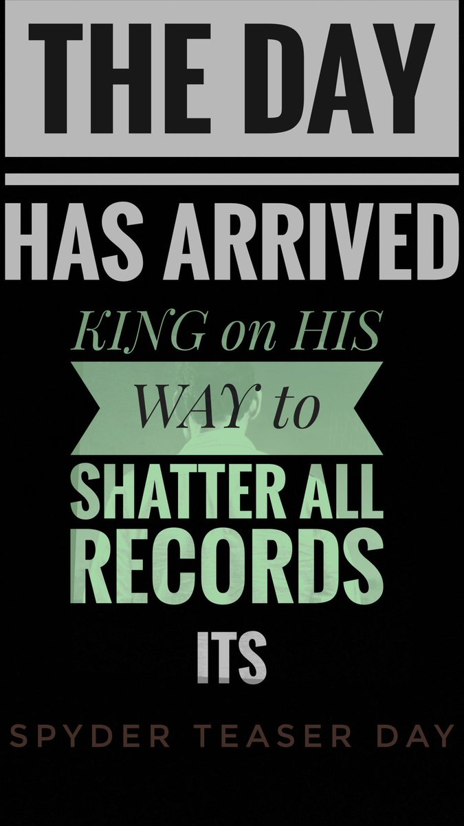 urstrulydileep1's tweet image. #SPYderTeaserOnTheWay #SpyderTeaserDay